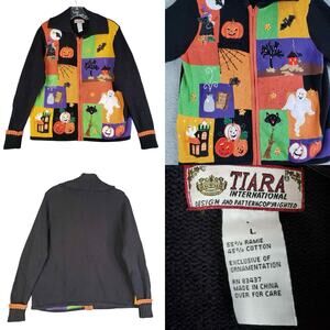 Halloween Themed Sweater - Black, Orange, Green, Purple